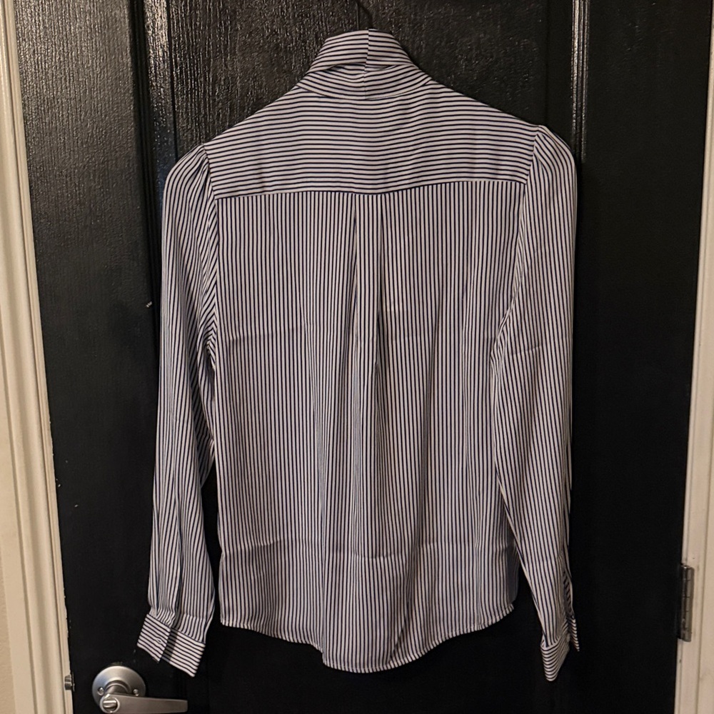 Quince Washable Stretch Silk Tie Neck Blouse - Picture 8 of 10